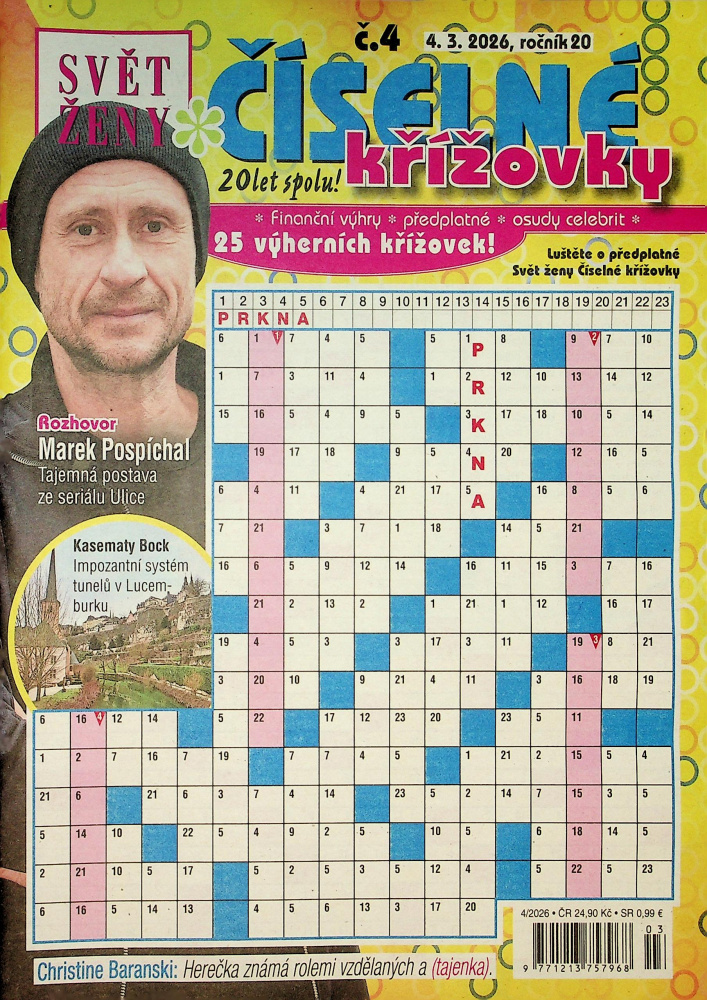 Svět ženy-číselné křížovky (4/26)
