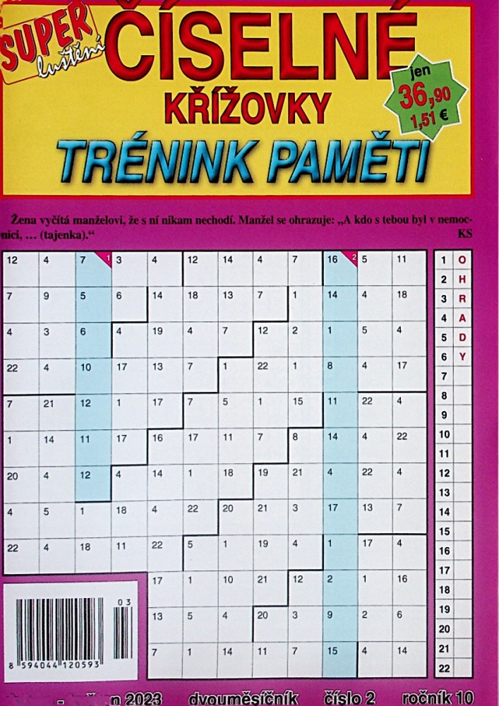 Číselne kříž.-Trénink pamět (2/23)