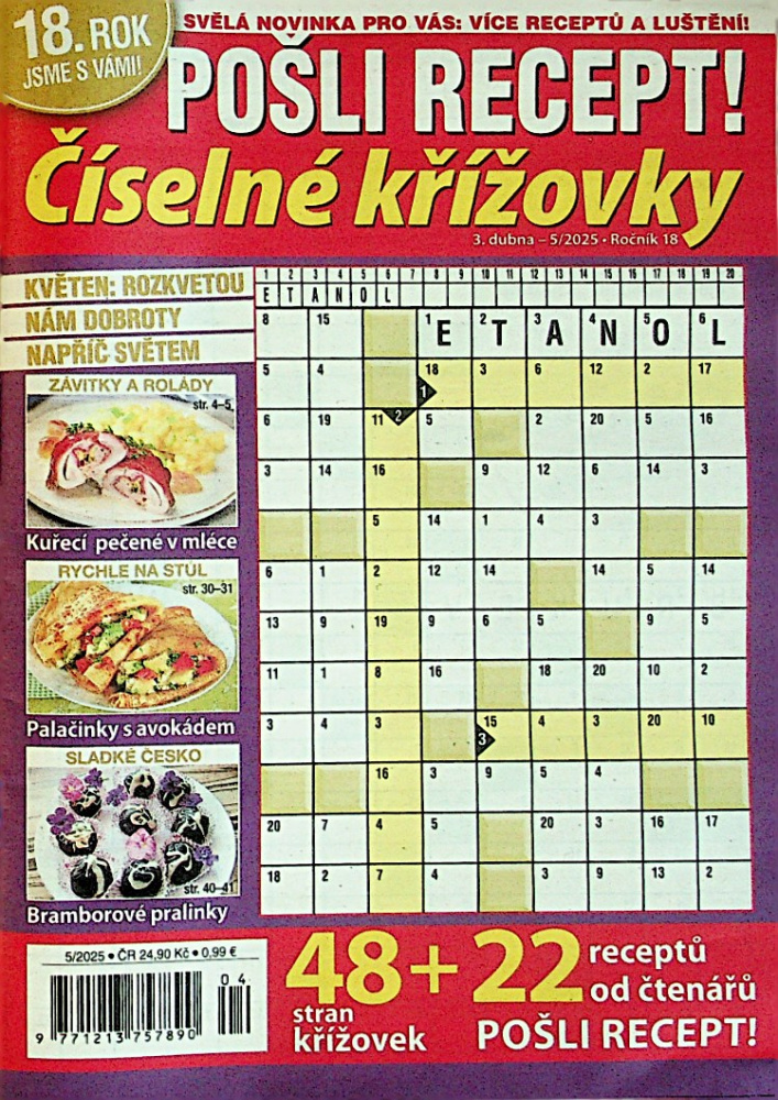 Pošli recept-číselné křížovky (5/25)