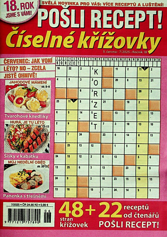 Pošli recept-číselné křížovky (7/25)